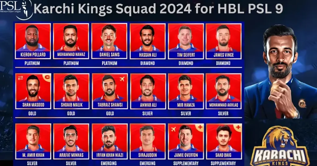 Karachi Kings Squad 2024 For HBL PSL 9